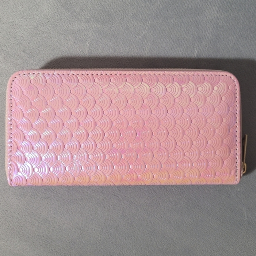 Holographic Mermaid Scale Zip-Around Pink Wallet - Picture 5 of 17